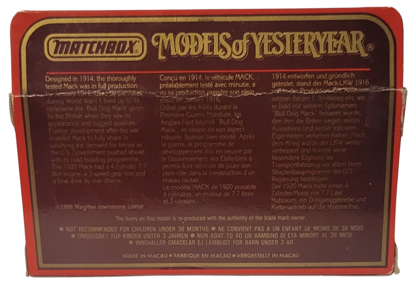 Model of Yesteryear Y30 1920 Model AC Mack